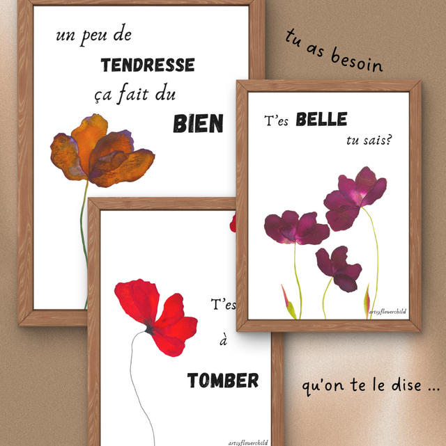 Carte message « coquelicot »