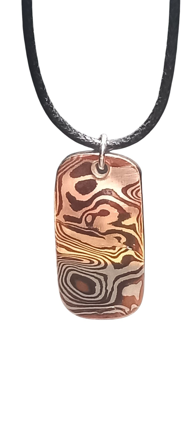 Mokume gane pendant