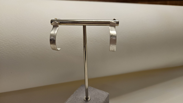 Open hoop silver studs