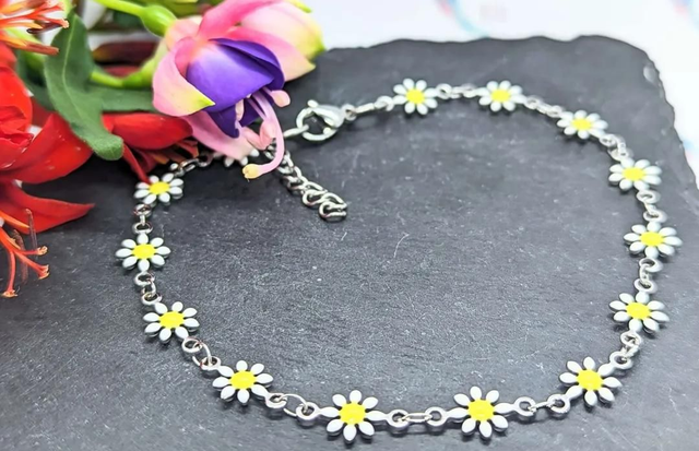 Stainless Steel Daisy Chain Anklet 