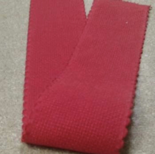 1” Red Aida Band with (Red Edging) per metre 