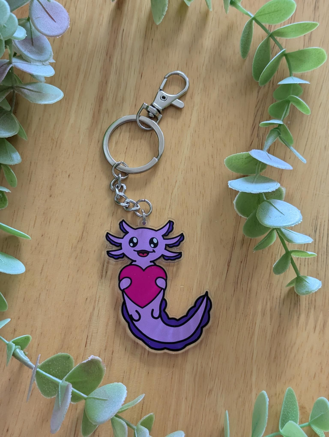 Axolotl keyring 