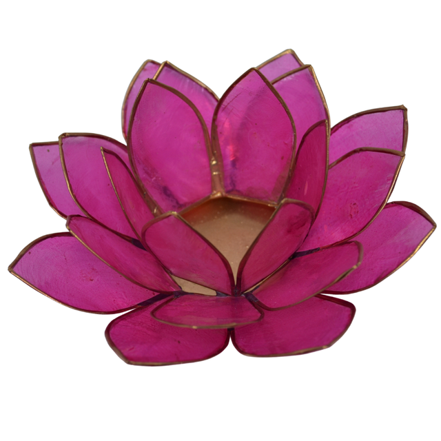 Photophore naturel Lotus - Rose