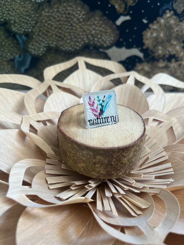 Nature feuillage rose bleu