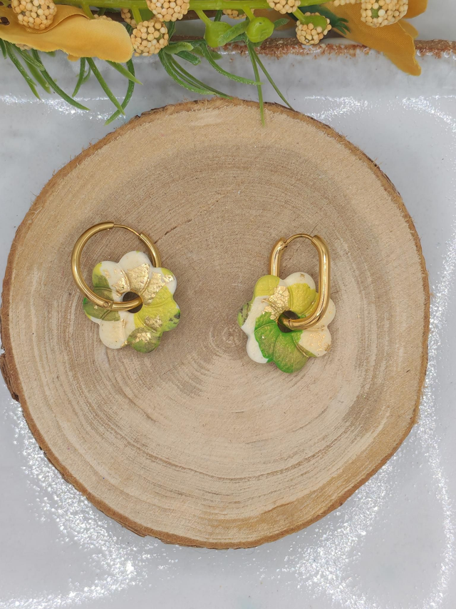 Fleur Nina blanc vert réversible