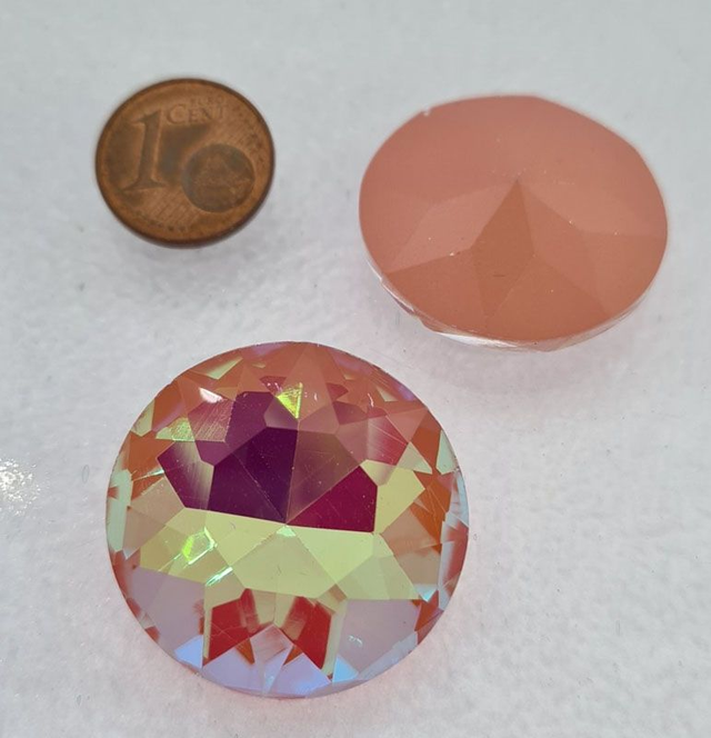 Fancy Chaton, Light Champagne Mocha AB , 27mm