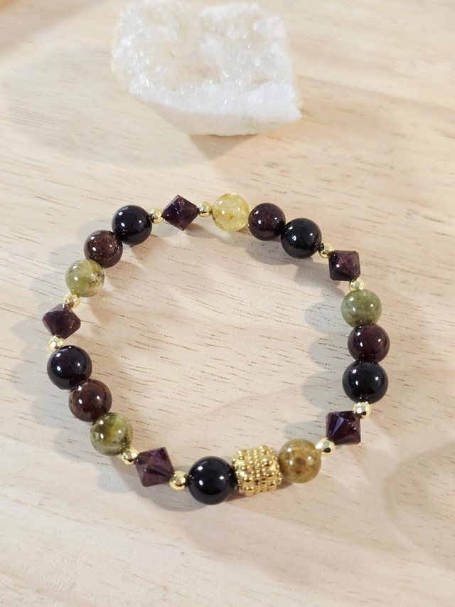 Bracelet Grenat multicolore 0,8 cm 