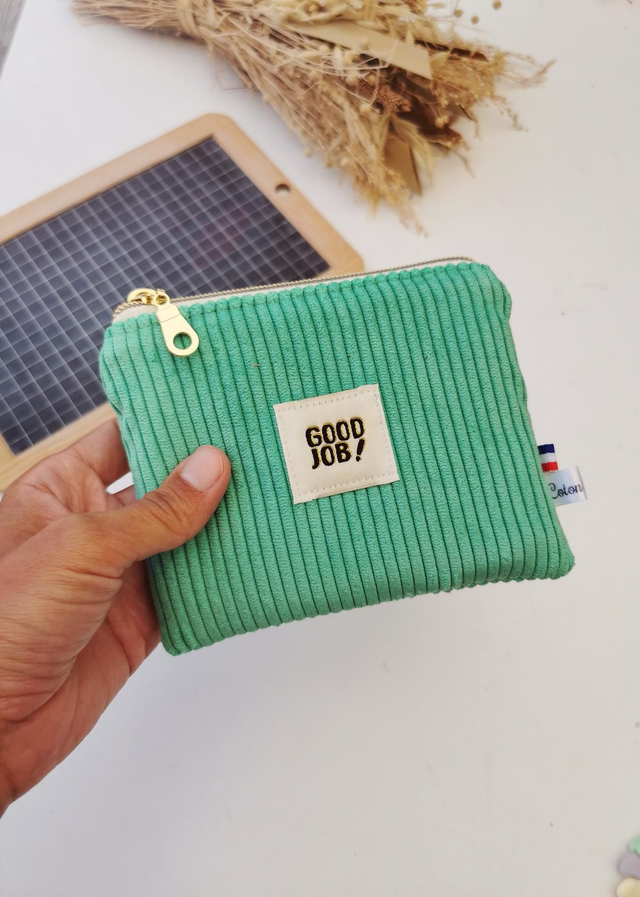Pochette ROMY "good job" vert 