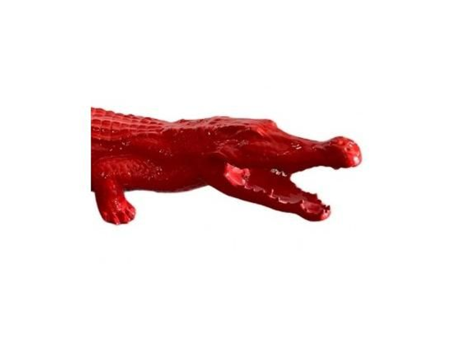 SCULPTURE CROCODILE 150 CM ROUGE