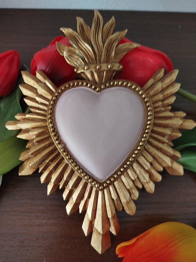 💖 Ex-voto Cœur Rose – Flamme sacrée de l’Âme