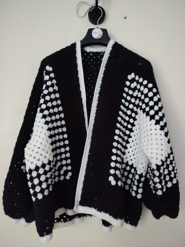 Cardigan Harmonie - noir et rouge