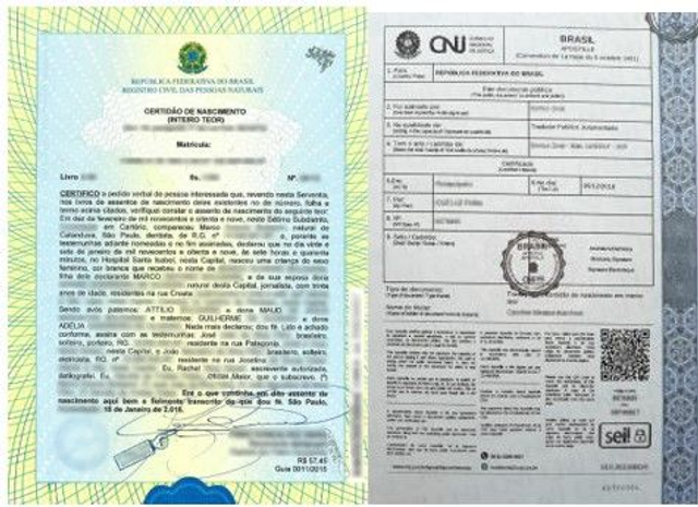 Acte de naissance Copie intégrale avec Apostille