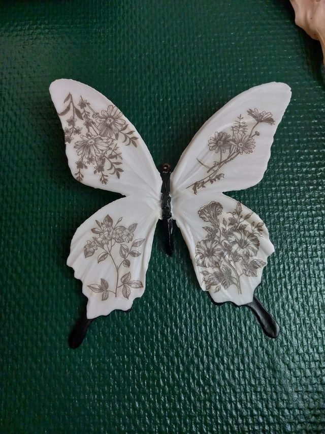 Papillon mural noir et blanc