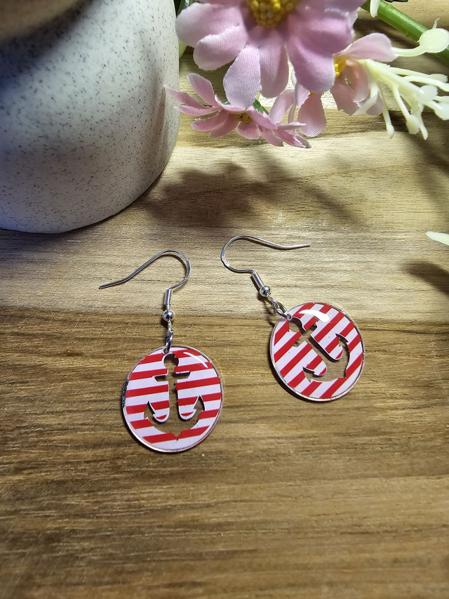 Boucles d&#039;oreilles 20mm Argent -&quot;Un Cœur à la Mer&quot; — L&#039;élégance au rythme des vagues-ancre rouge