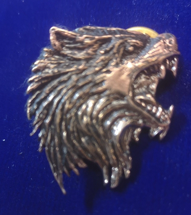 Snarling Wolf Pin Badge