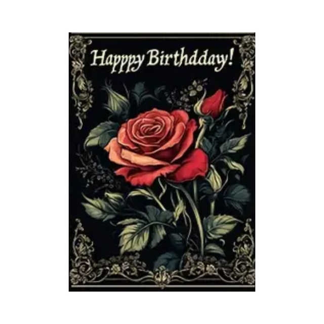 “Vintage Rose” Gothic Birthday Card