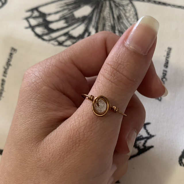 Bague Cuivre et Citrine T59