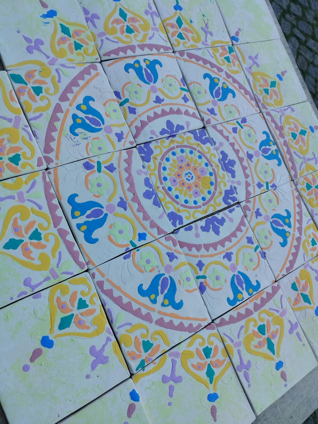 COLLECTION colorée: CRÉDENCE 25 carreaux 10x10 cm - pièce UNIQUE