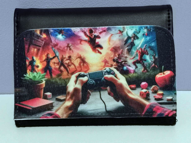Portefeuille homme en cuir écologique thème gamer