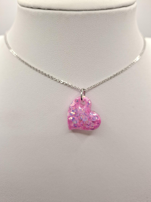 Heart pendant necklace (silver chain)