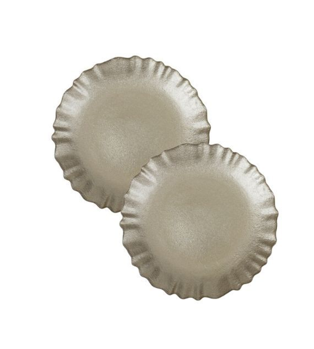 Brandani - Piattino Lurex Champagne Vetro Set 2 Pz