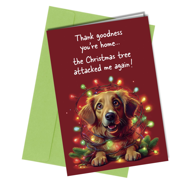 #1767 Thank Goodness You're Home  | Dog Christmas Card