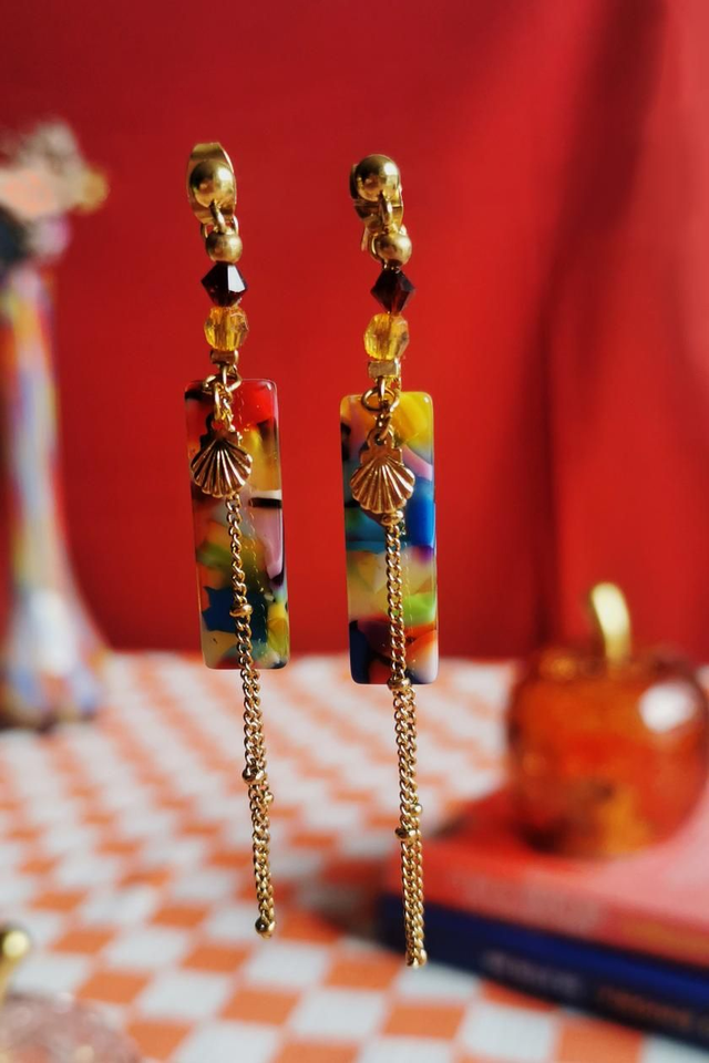 Boucles d'oreilles Multicolores & Coquillage