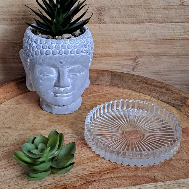 Support coupelle en verre pour bougie moulée