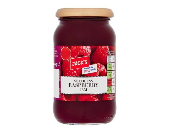 Jam, Jack's Seedless Raspberry Jam 454g 