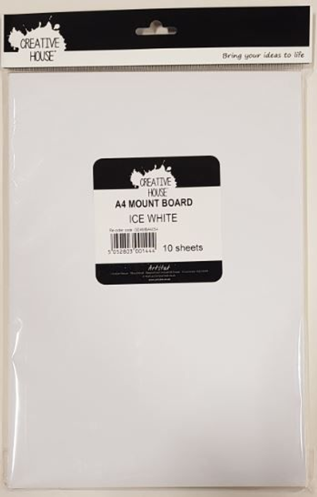 DR MOUNTBOARD A4 ICE WHITE 10 PACK CREATIVE HOUSE