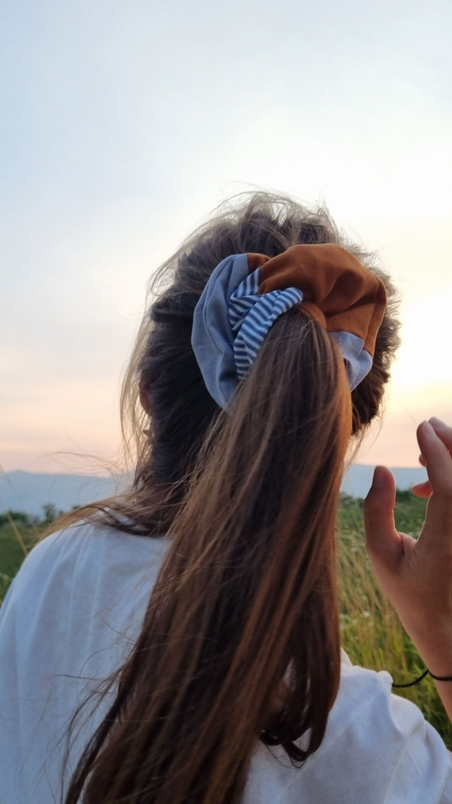 Chouchou chemise terracotta/gris