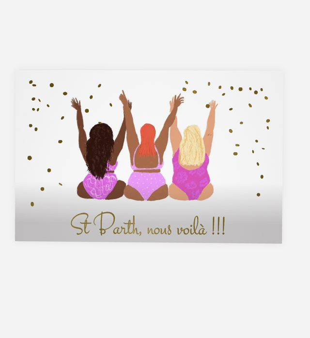 Carte Pliée 11,8 x 18,5 cm   St Barth nous voilà! 