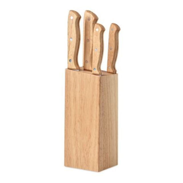 5 piece knife set in base