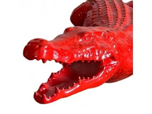 SCULPTURE CROCODILE 150 CM ROUGE