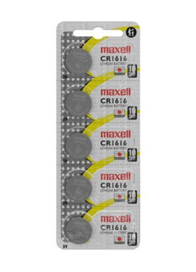 CR1616 Maxell 3 Volt Lithium Battery (Pack 5)