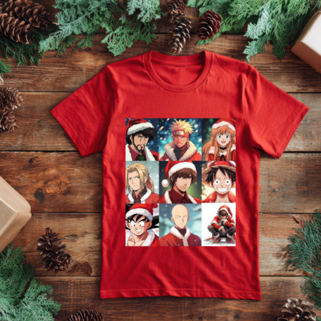 Anime Christmas T-shirt, DTF printed 