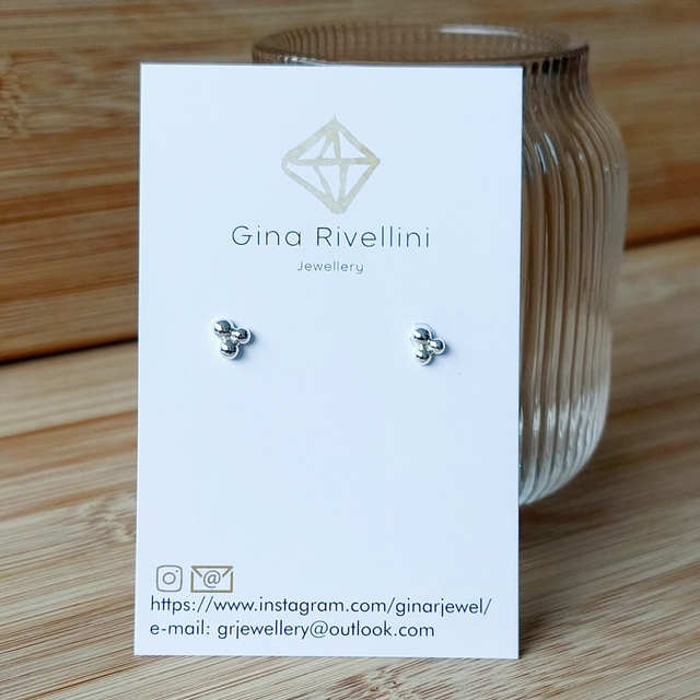 Sterling silver bobble stud earrings