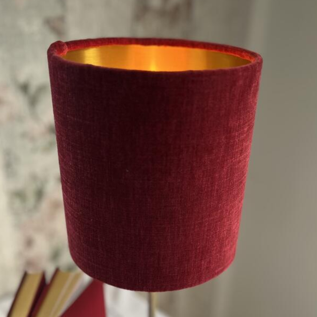 Rich Red Velvet Drum Lampshade