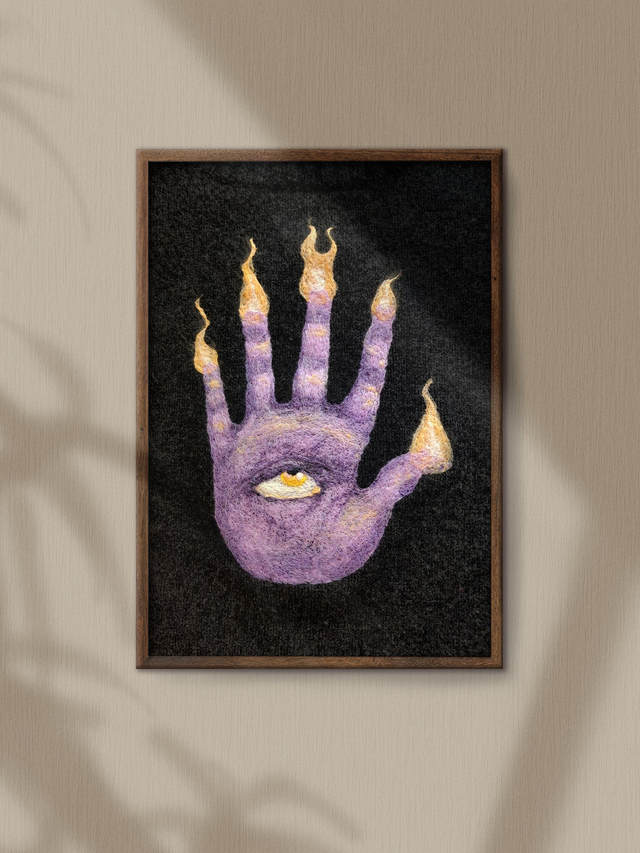 Hand of Glory Textile Art // A4 Print