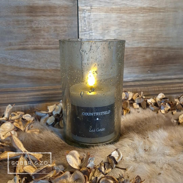 Windlicht bubbleglas M, helder