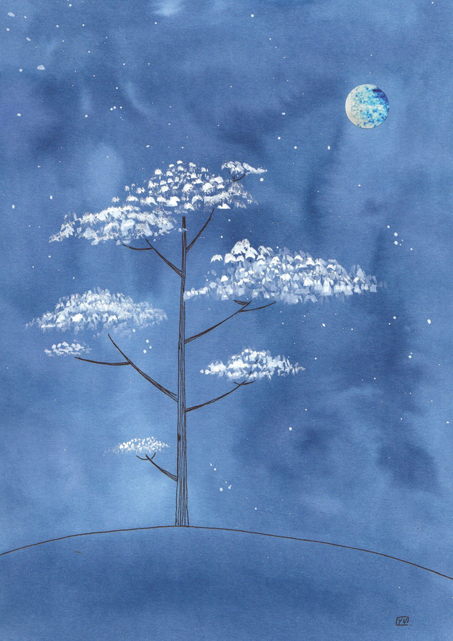 1 -  Arbre bleu - Illustration PRINT grand format 