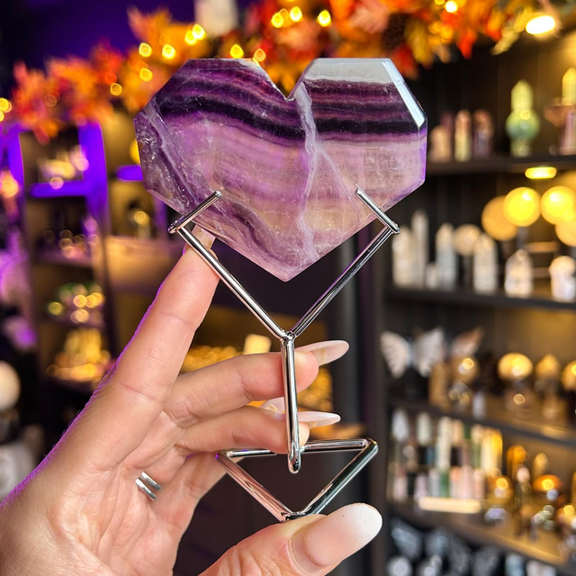 Fluorite Heart on Stand R44W31
