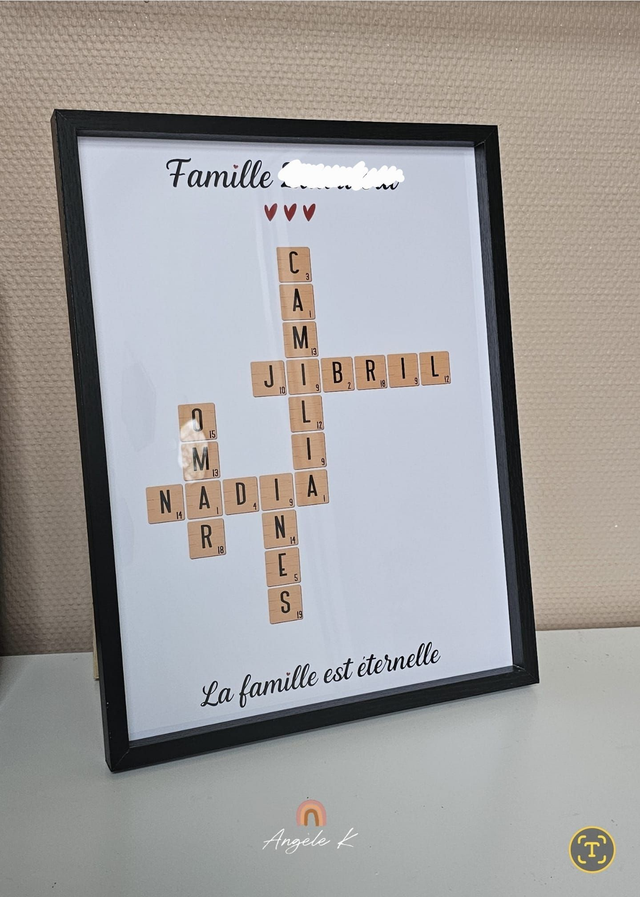 Cadre scrabble personnalisé