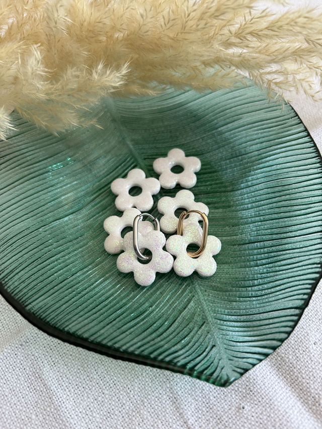 Pampilles blanches à paillettes 