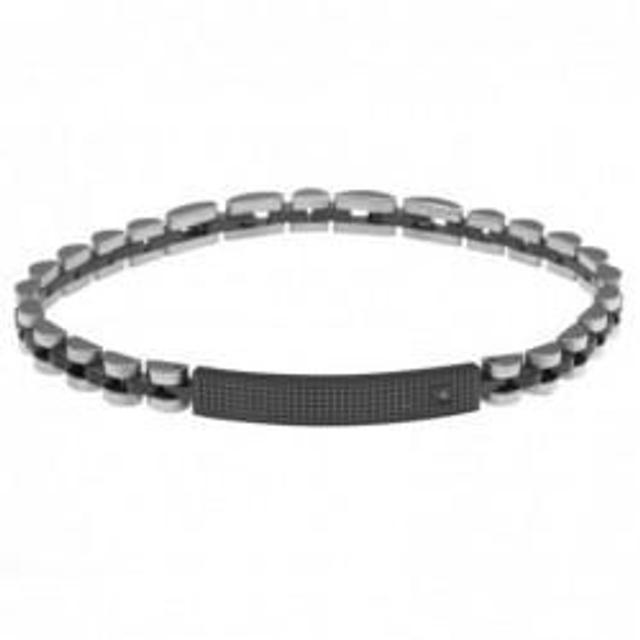 Bracciale uomo in acciaio e ceramica 