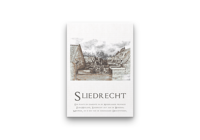 Oude uitbreiding en tekst Sliedrecht, luxe kunstprint op fine art papier | a5 of a4 formaat   