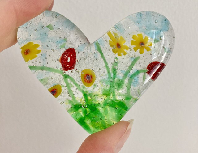 Floral Heart Paperweight 