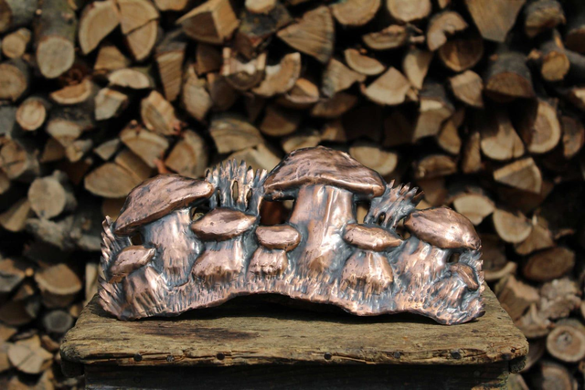 Handmade Copper Wall Art | Rustic Porcini Mushrooms | Unique Forest Decor