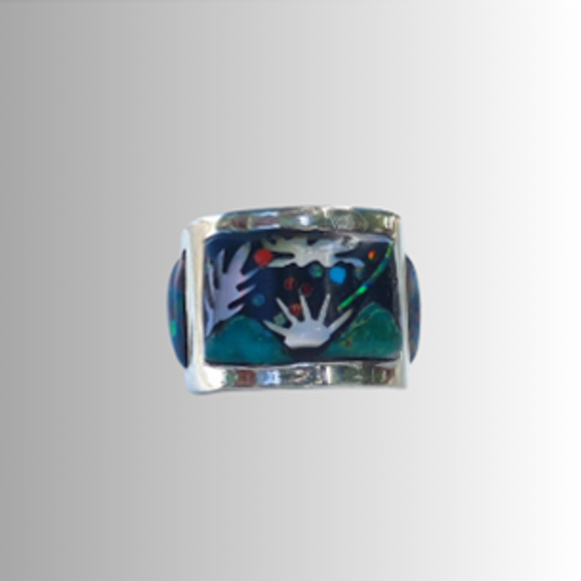 Bague Galaxy OCEAN STAR argent massif et pierres naturelles