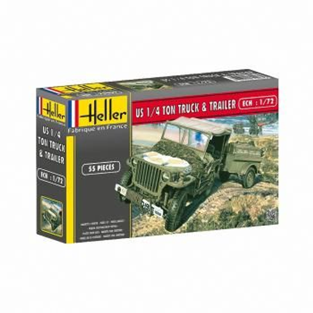 heller 1.72 willys jeep and trailer